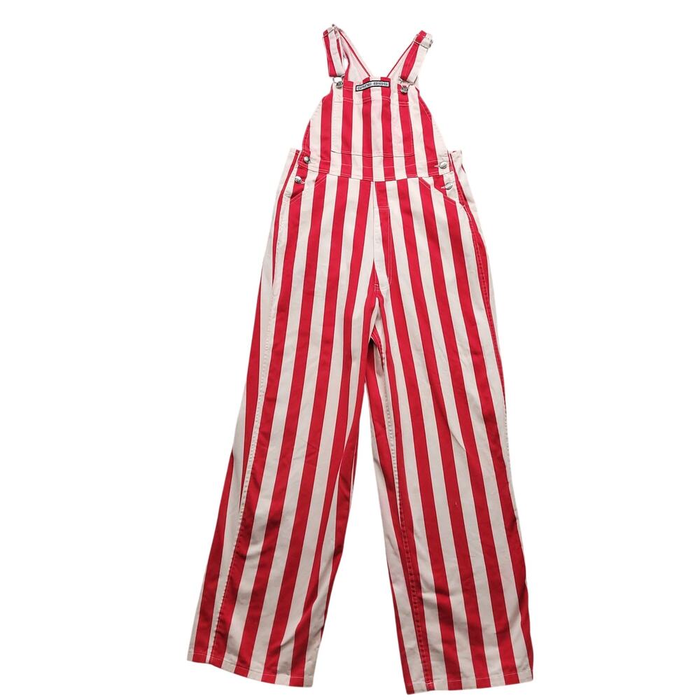 Game Bibs Red White Striped Overalls Size S College Game Day Wisconsin Badgers